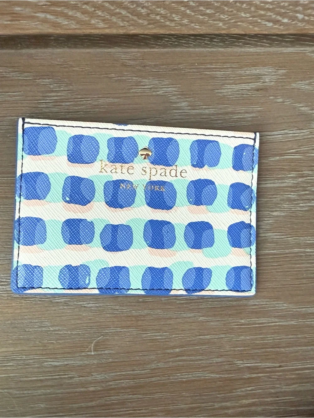 Kate Spade New York Blue Geometric Print Card Holder